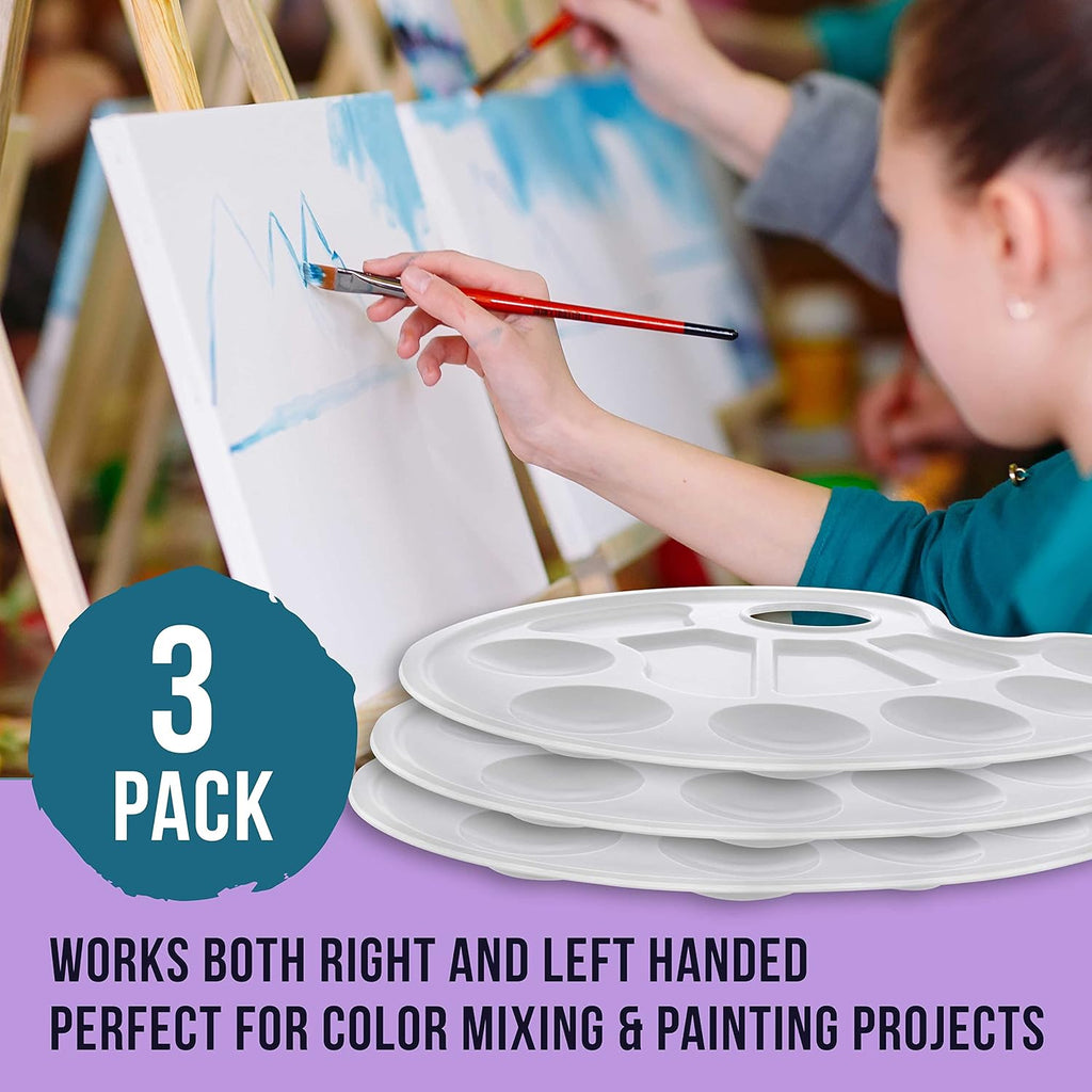 U.S Ar Suppl 10-Wel Plasti Artis Paintin Palett (Pac o 3 Pain Colo Mixin Tray Ar Students Classroom Clas Craf Projects Part Event Acrylic Oil Watercolor Tempera