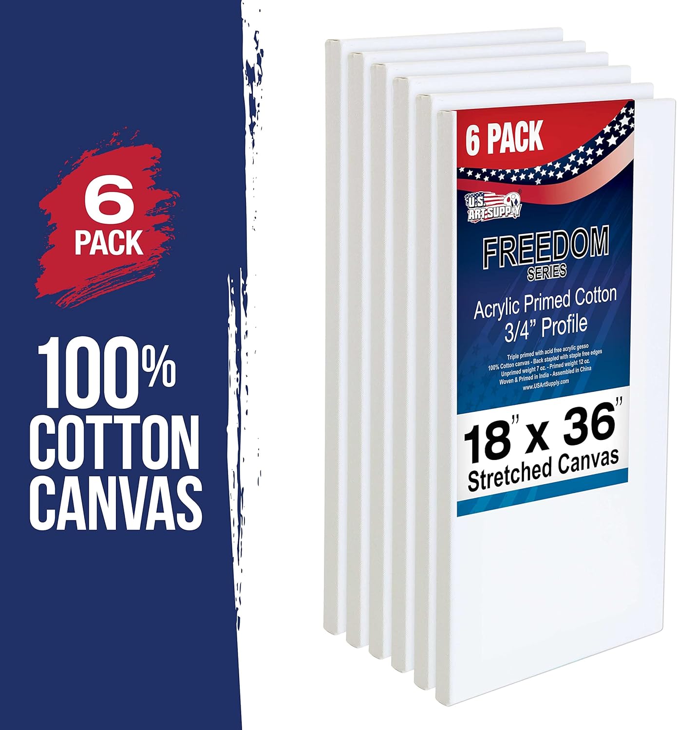 U.S Ar Suppl 1 3 inc Stretche Canva 12-Ounc Tripl Primed 6-Pac Professiona Artis Qualit Whit Blan 3/4inc Profile 100 Cotton Heavy-Weigh Gess Acryli Pouring Oi Painting