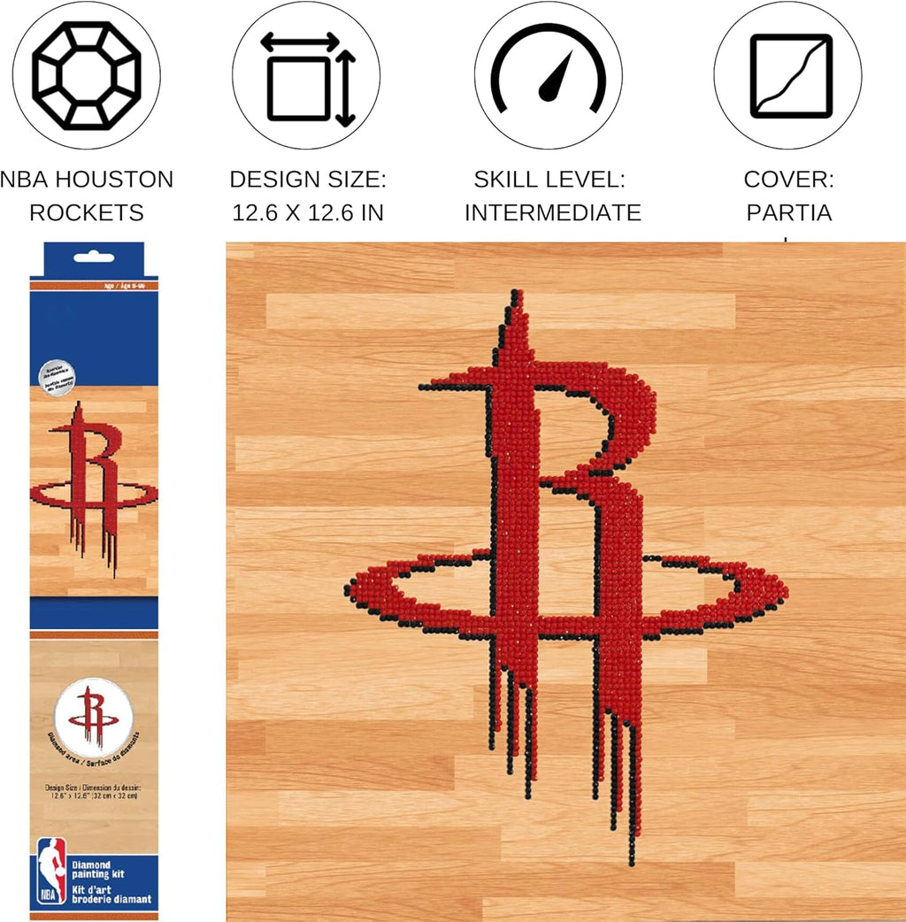 DIAMON DOT NB Housto Rocket Basketbal Diamon Paintin Kit fo Adult Diamon Ar Kit Relaxin Creativ Craf Ki wit Dot Gem 12.6inchx12.6inch