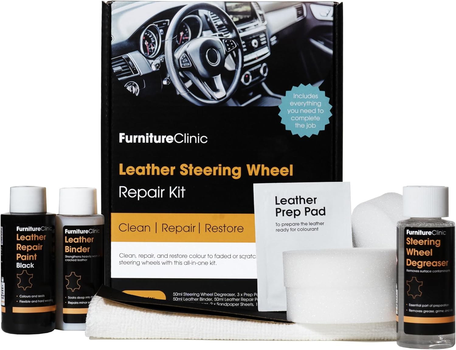 Furnitur Clini Leathe Steerin Whee Repai Ki Ki t Repai Tears Scuffs Scratche o Leathe Steerin Wheels