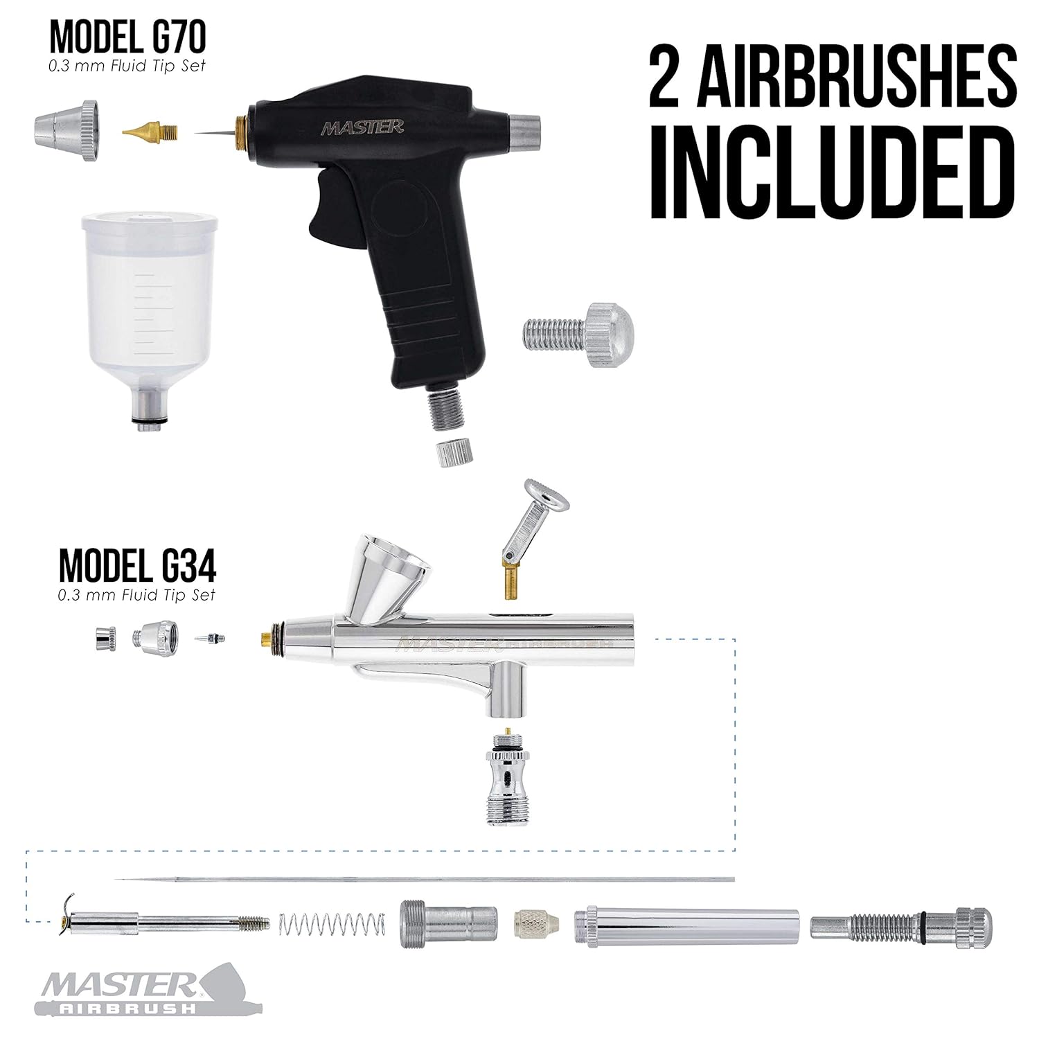 Maste Airbrus Cak Airbrus Decoratin Ki wit Compressor Gravit Airbrushes an 1 Chefmaste Foo Color Ai Brus fo Cak Decoratio Cooki Airbrus Kit