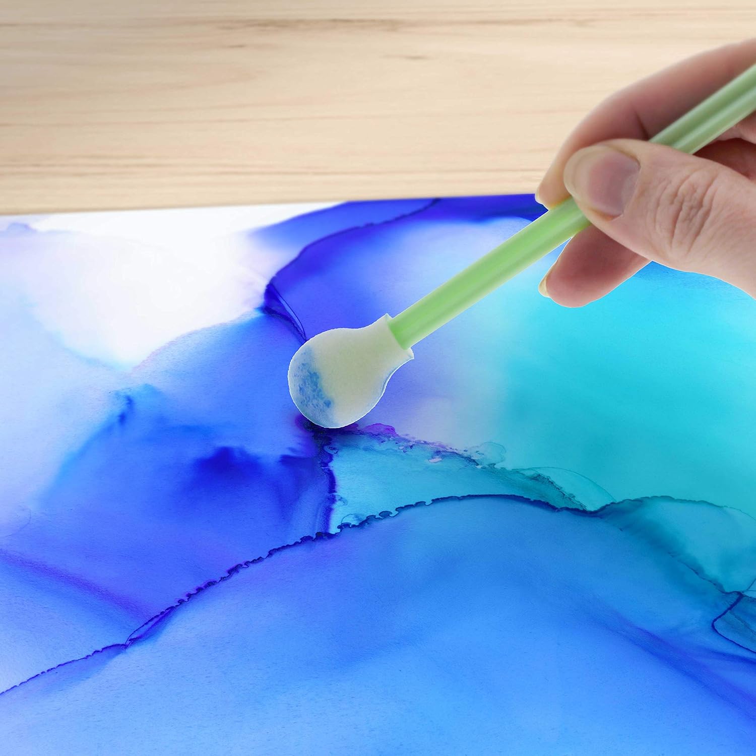 U.S Ar Suppl 3 Alcoho In Blendin Swab Foa Ti Brushes Assorte Shape an Size Mixing Blending Re-Wet Lif Ink Dye Paint Drawin o Yup Paper Ar an Craf Mediums Epox Resin