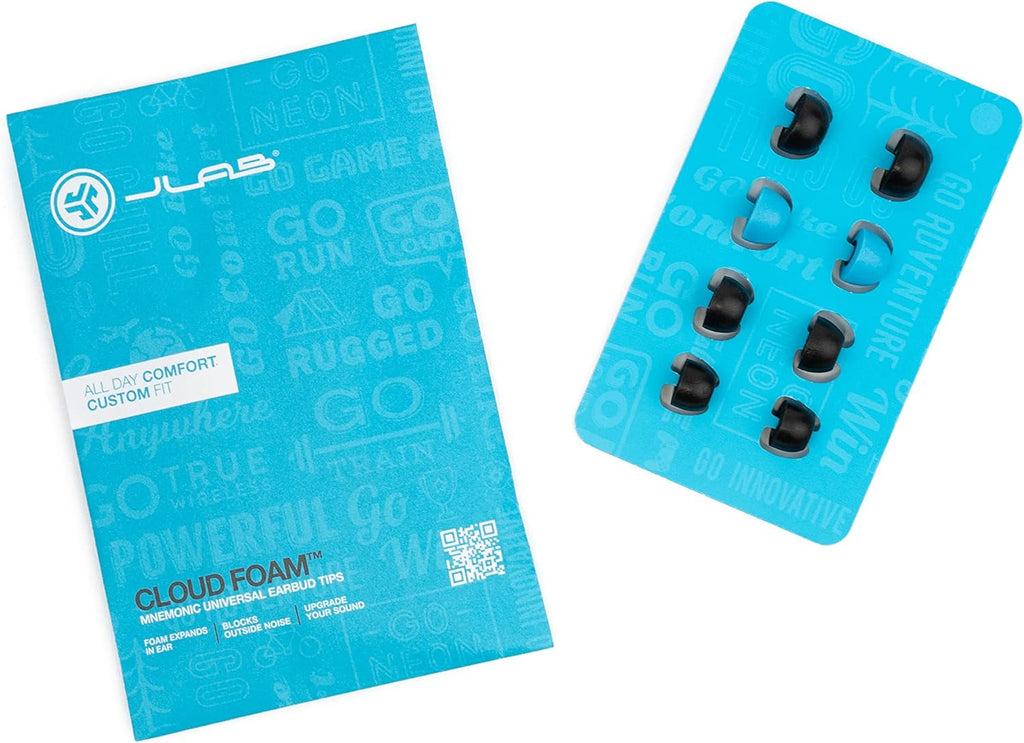 JLa Clou Foa Mnemoni Earbu Tips Pair o Custo Fi Universa Tips Memor Clou Foam Black/Blue