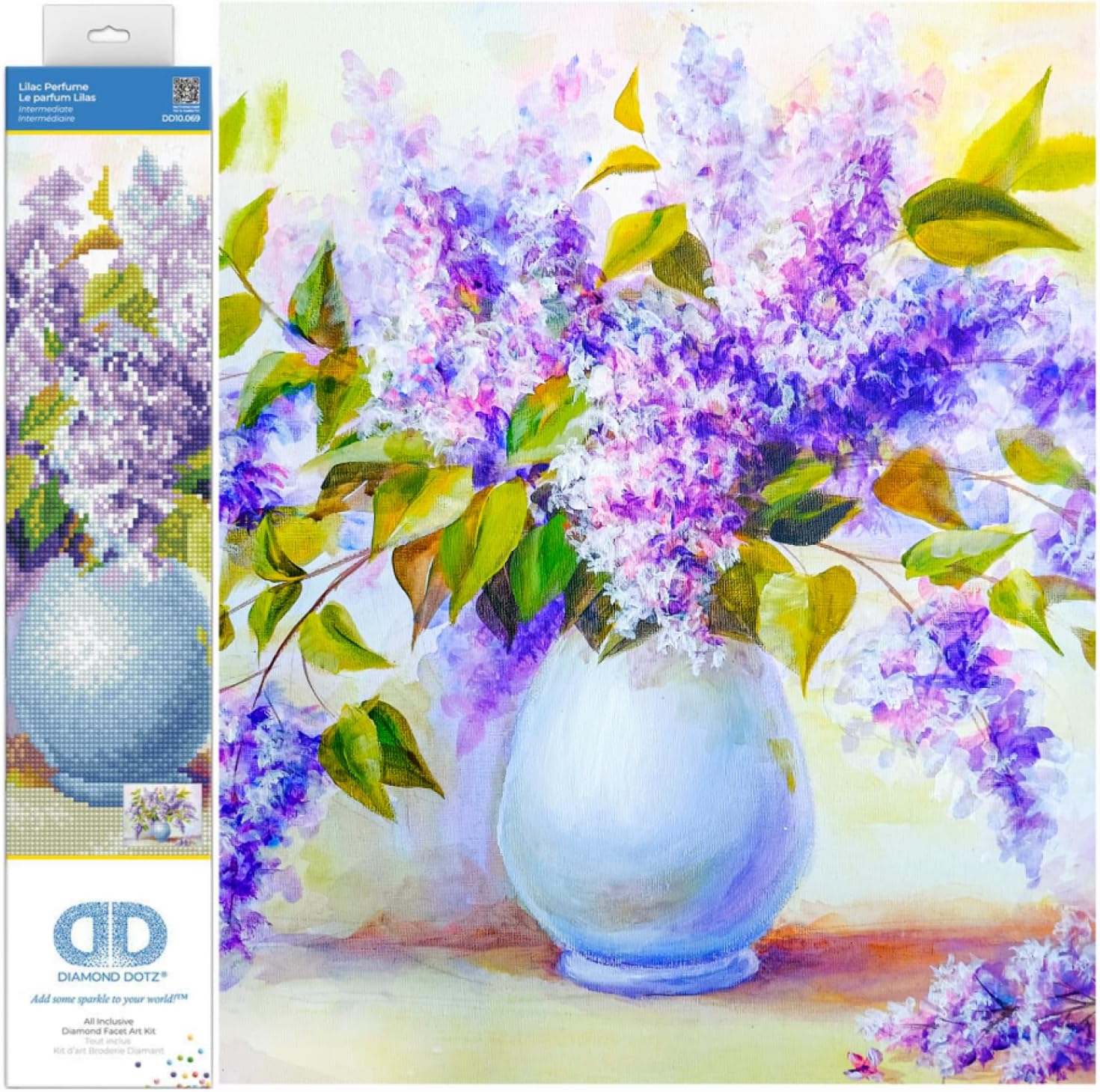 DIAMON DOT Lila Perfum Diamon Paintin Kit fo Adult Diamon Ar Kit Relaxin Creativ Craf Ki wit Dot Gem 16.5x20.5