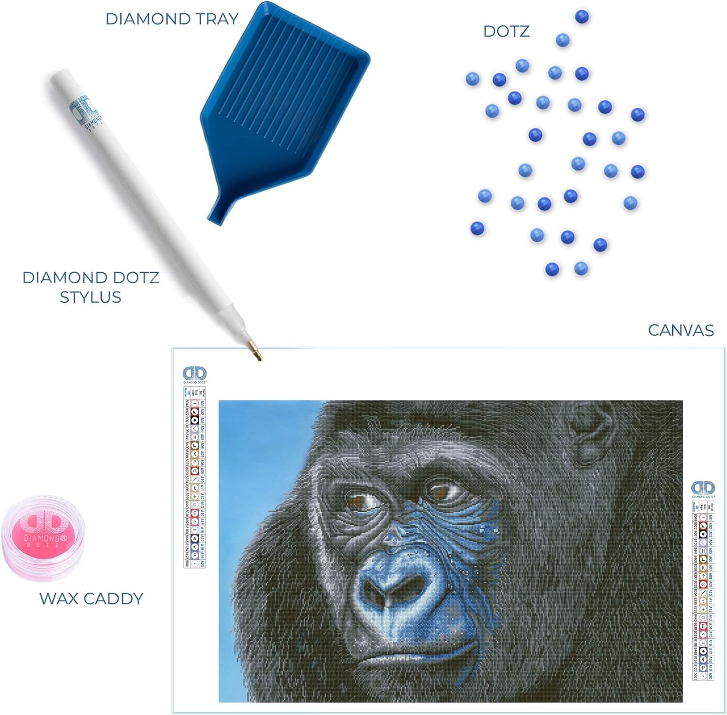 DIAMON DOT Kibal Wester Lowlan Gorill Anima Diamon Paintin Kit fo Adult Diamon Ar Kit Relaxin Creativ Craf Ki wit Dot Gem 25.6inchx39.4inch