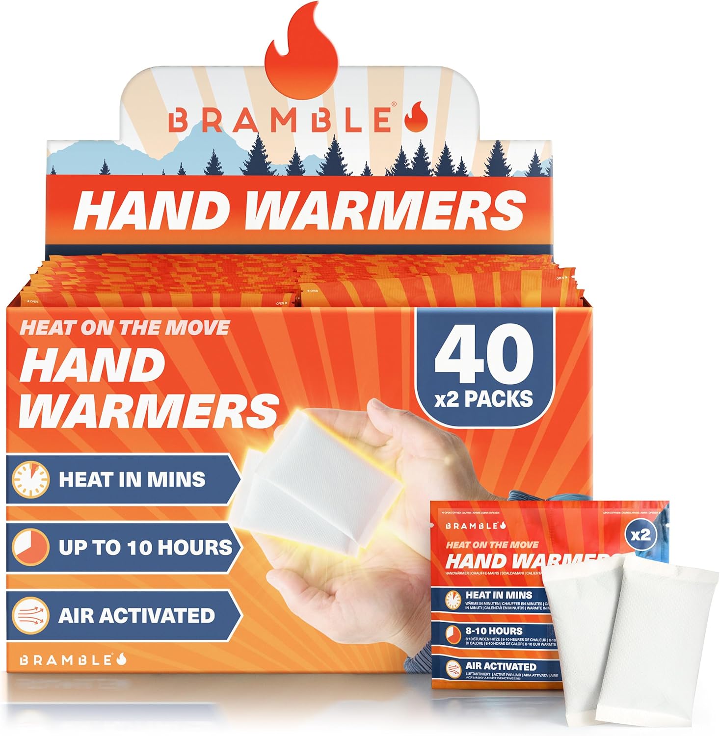 Brambl Han Warmer Disposabl Air-Activate Pocke Warmer fo Hiking Skiing Camping an Outdoo Activitie Provide U t 1 Hour o Heat