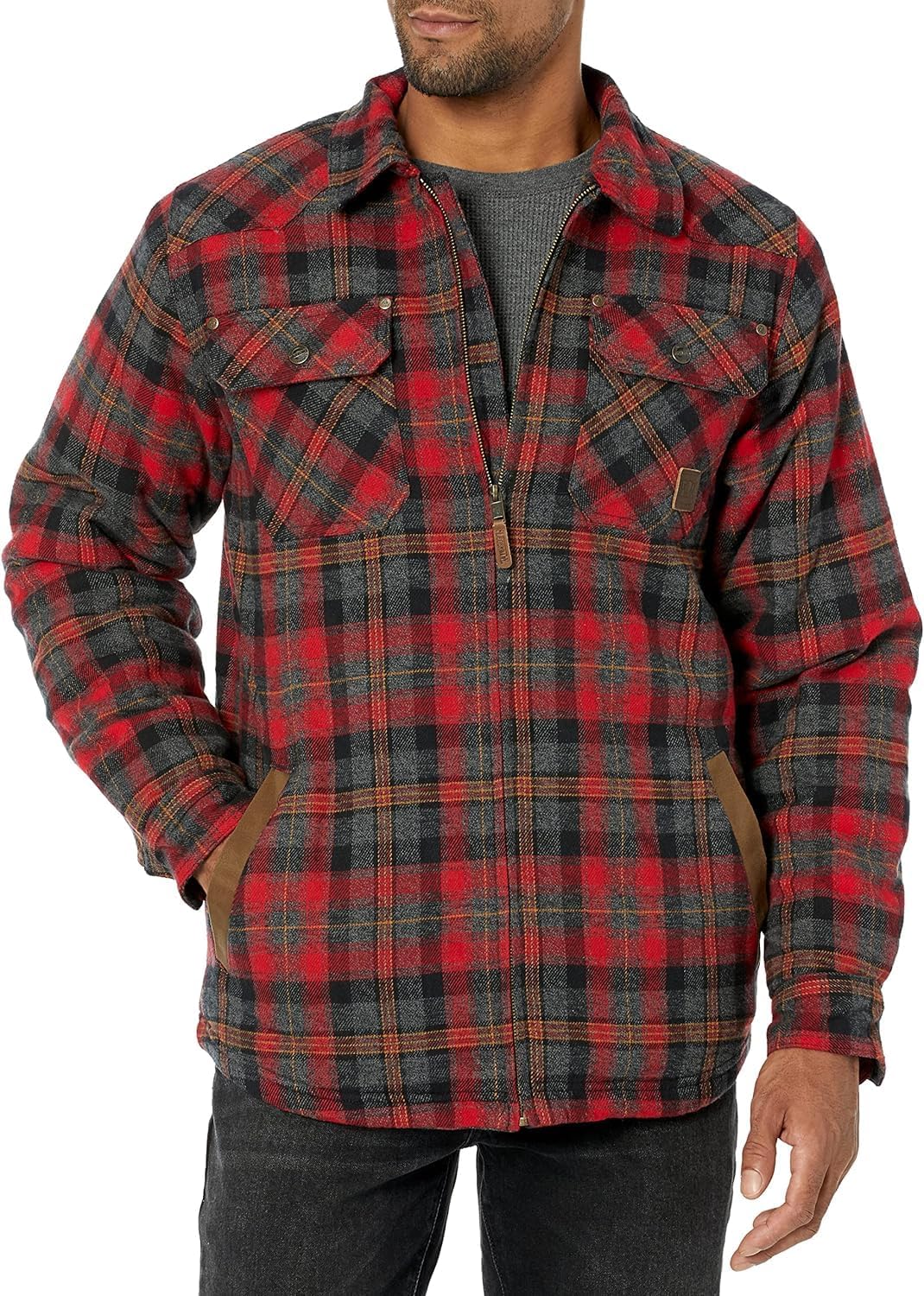 Legendar Whitetail Men Sherp Line Shir Jacke Flanne Shacke Full Insulated Rugge Re Plaid 2XL