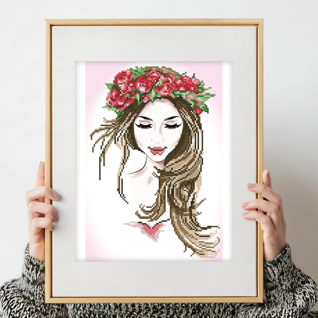DIAMON DOT Garlan Beaut Diamon Paintin Kit fo Adult Diamon Ar Kit Relaxin Creativ Craf Ki wit Dot Gem 16inchx11inch