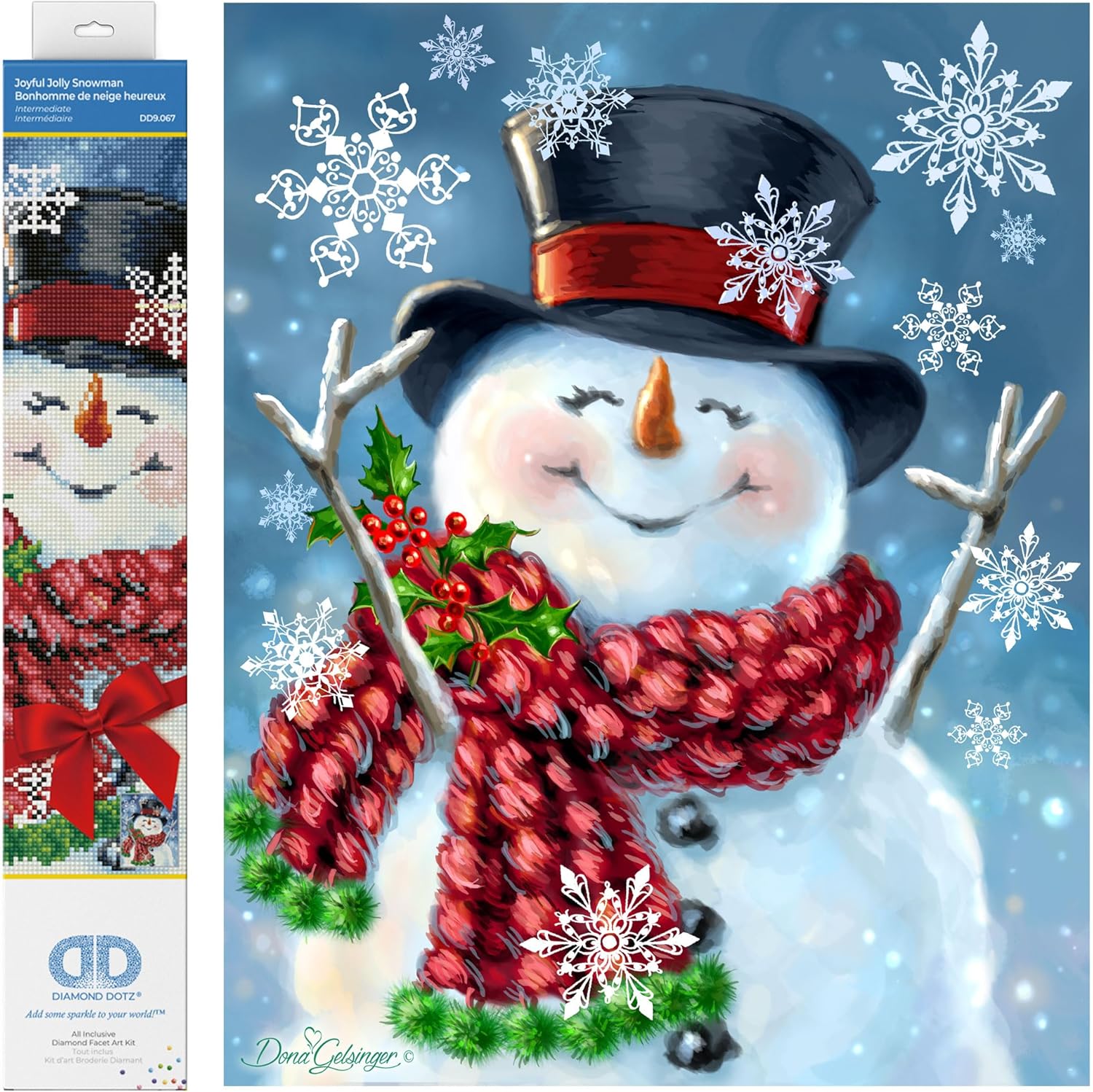 DIAMON DOT Joyfu Joll Snowma Diamon Paintin Kit fo Adult Diamon Ar Kit Relaxin Creativ Craf Ki wit Dot Gem 18x14