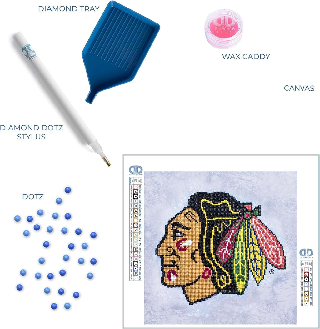 DIAMON DOT NH Chicag Blackhawk Diamon Paintin Kit fo Adult Diamon Ar Kit Relaxin Creativ Craf Ki wit Dot Gems