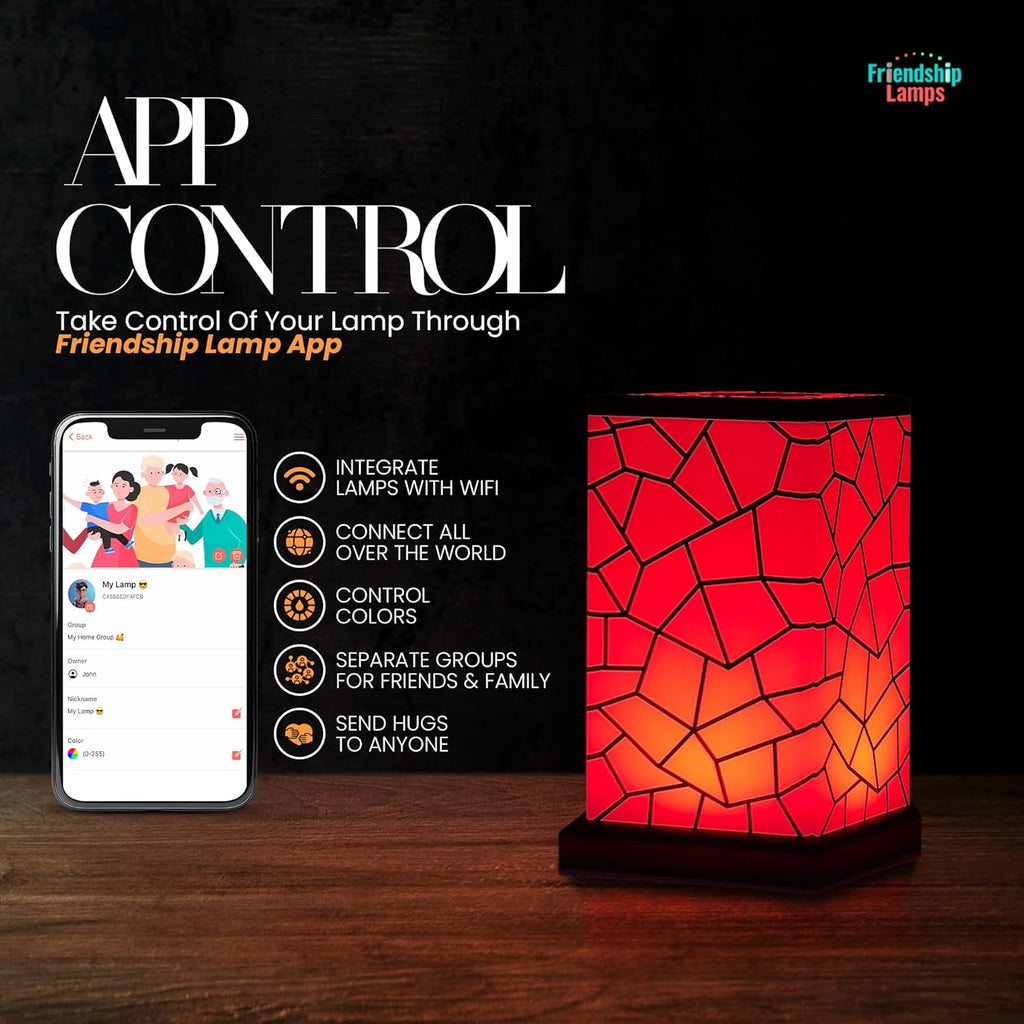 Friendshi Lamp Classi Desig Bes Frien Lamp Wi-F Touc Lam LE Ligh fo Long-Distance Connection Relationship Friendship Gift Ove 20 Colors Ap Setu Se o 3