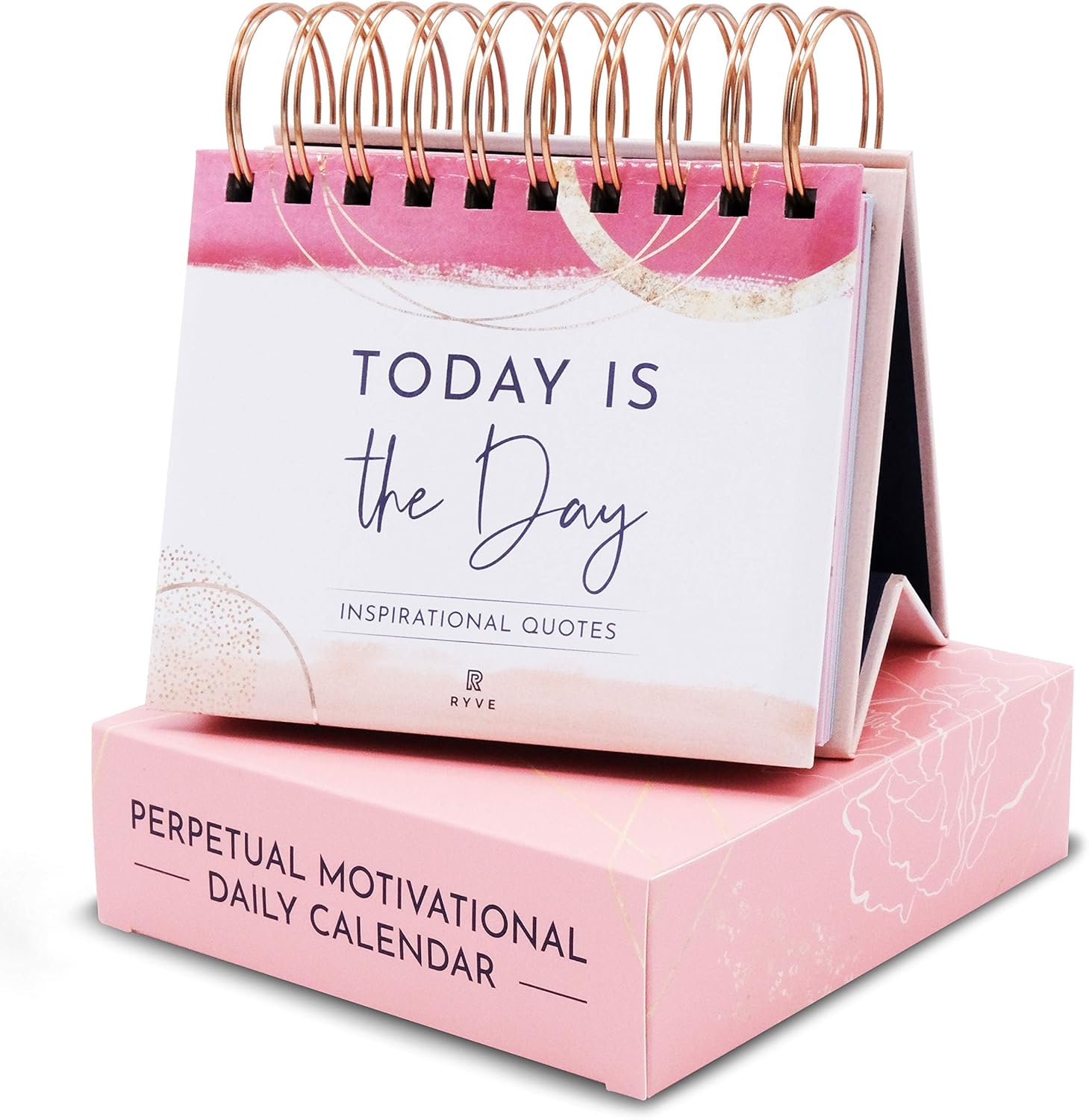 RYVE Motivational Calendar - Daily Flip Calendar with Inspirational Quotes - Motivational Gifts and Inspirational Gifts for Women, Desk Decor, Office Decor for Women and Office Desk Accessories