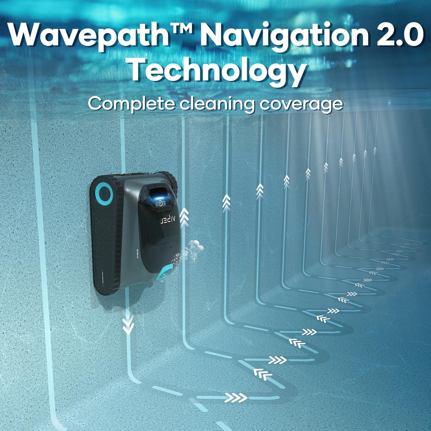 AIPE Scub S Cordles Roboti Cleaner Smar Navigatio fo Ingroun Pool u t 1,60 Sq.ft Wal an Waterlin Cleanin Vacuum