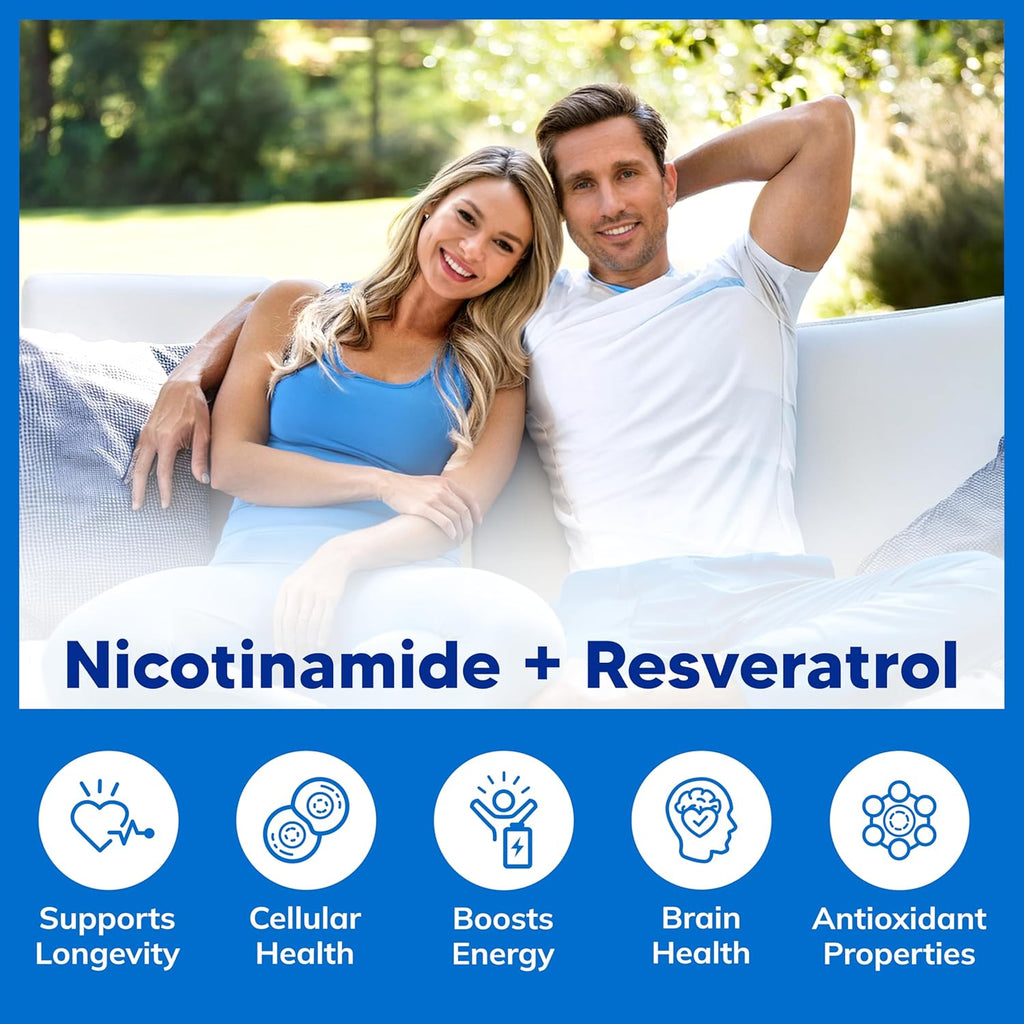aSquare Nutritio Nicotinamid wit Resveratro 12 Veggi Capsule Vitami B 500m (Niacinamid Flus Free Supplemen Pill t Suppor NAD Ski Cel Healt Energy