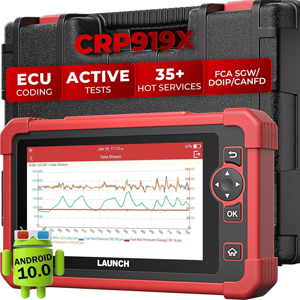Launc X43 CRP919 OBD Scanner Bidirectiona Sca Too A X431 EC Codin Ca Scanner CANF DOIP FC SGW 35 Services Androi 10.0 Activ Test Al Syste Diagnosti Tool 150 Brands