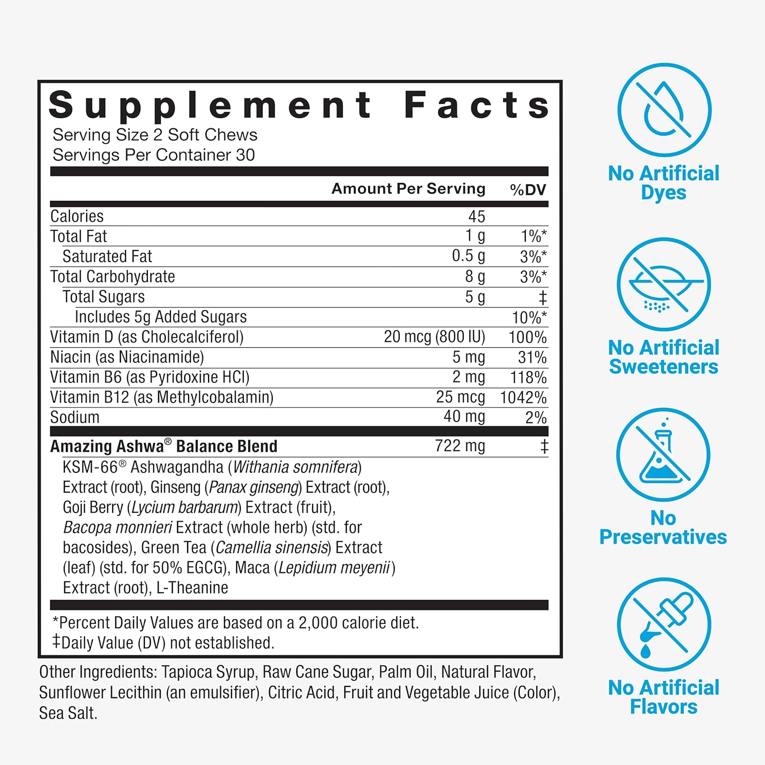 Force Factor Amazing Ashwa for Stress Relief, Memory, Focus, and Immune Support Health, Ashwaganda Supplement with KSM-66 Ashwagandha for Stress, 60 Soft Chews