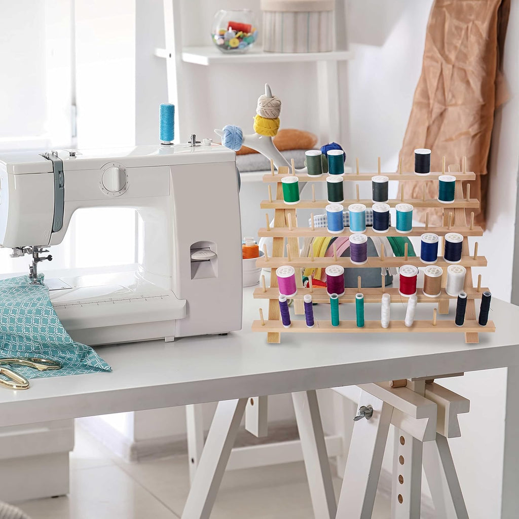 U Ar Suppl Premiu 60-Spoo Threa Holder Woode Sewin Embroider Threa Storag Organizer