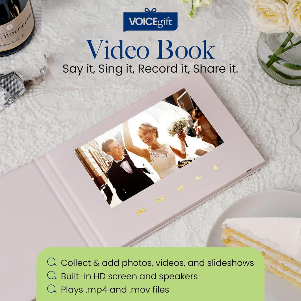 VoiceGif Vide Boo 7inc H IP Scree Weddin Vide Boo Digita Vide Albu Boo wit Sound 8G Storage US Rechargeabl Keepsak fo Specia Gift Memorials