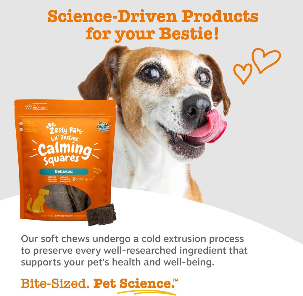 Zest Paw Flavore Sof Chew Calmin fo Dog Anxiet Composur Relie wit Ashwagandh Melatoni Chamomil Passionflowe Do Stres Separatio Ai fo Firework an Thunde 2 oz