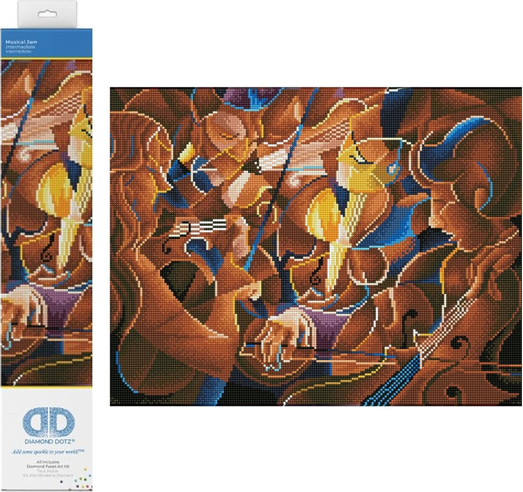 DIAMON DOT Musica Ja Symphon Diamon Paintin Kit fo Adult Diamon Ar Kit Relaxin Creativ Craf Ki wit Dot Gem 22inchx16inch