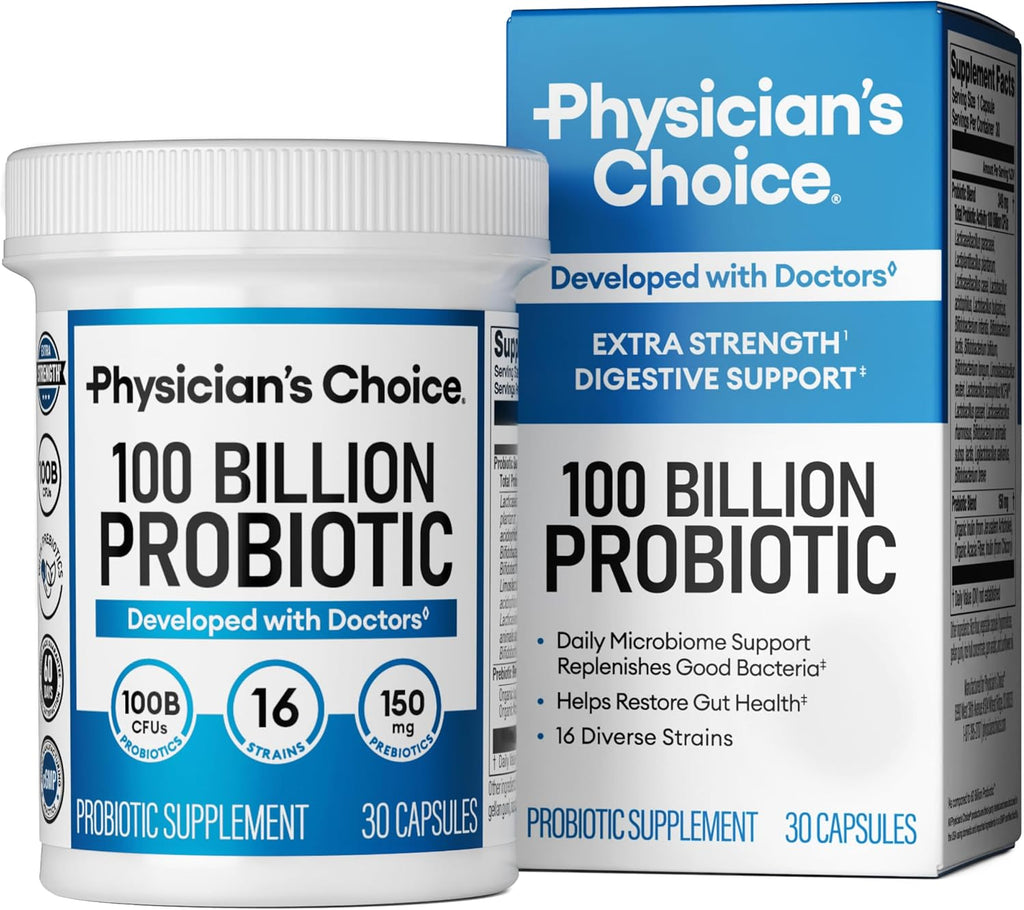 Physician' CHOIC 10 Billio Advance Probioti 1 Strain Organi Prebiotic Digestiv Gu Healt Support Occasiona Constipation Diarrhea Ga Bloatin Probiotic fo Wome Men