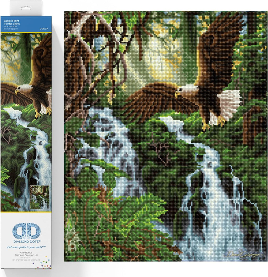 DIAMON DOT Eagle Fligh Diamon Paintin Kit fo Adult Diamon Ar Kit Relaxin Creativ Craf Ki wit Dot Gem 20.1x16.1