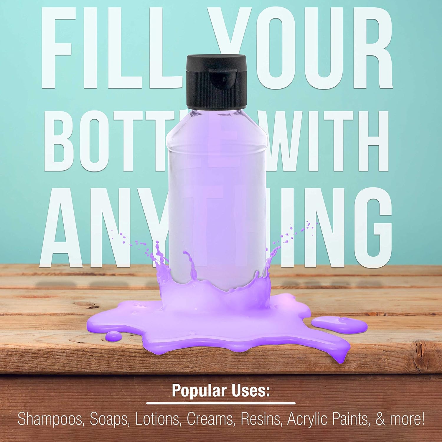 U.S. Art Supply 4 ounce Squeeze PET Plastic Bottles with Flip Cap - BPA-free, food safe, medical grade plastic, acrylic pouring paint Great For Hand Sanitizer (Pack of 144)