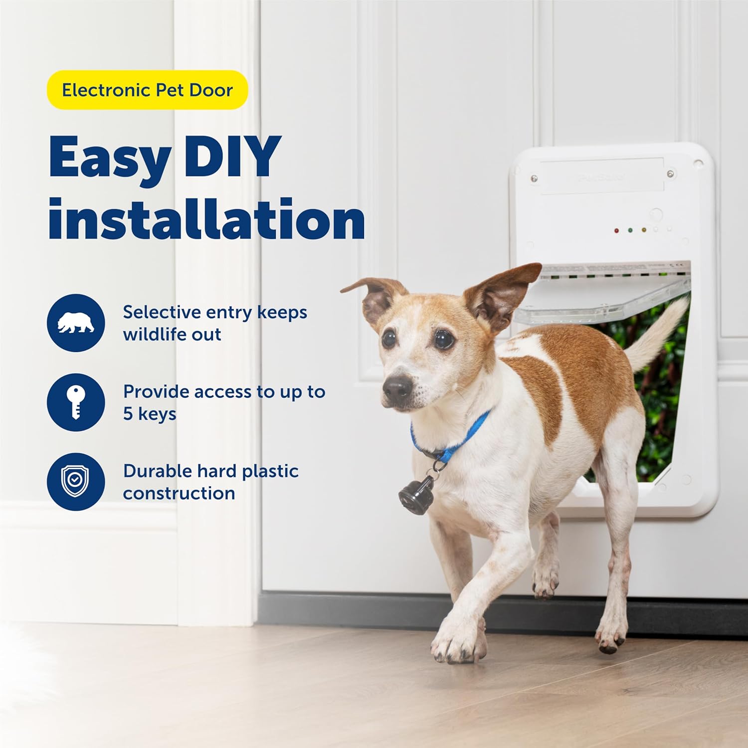 PetSafe Electronic Pet Door - Rust-Proof Programmable Smart Collar-Activated Dog or Cat Entry - Easy Installation Space-Saving Design - Small - Fits Pets Up to 15 lb