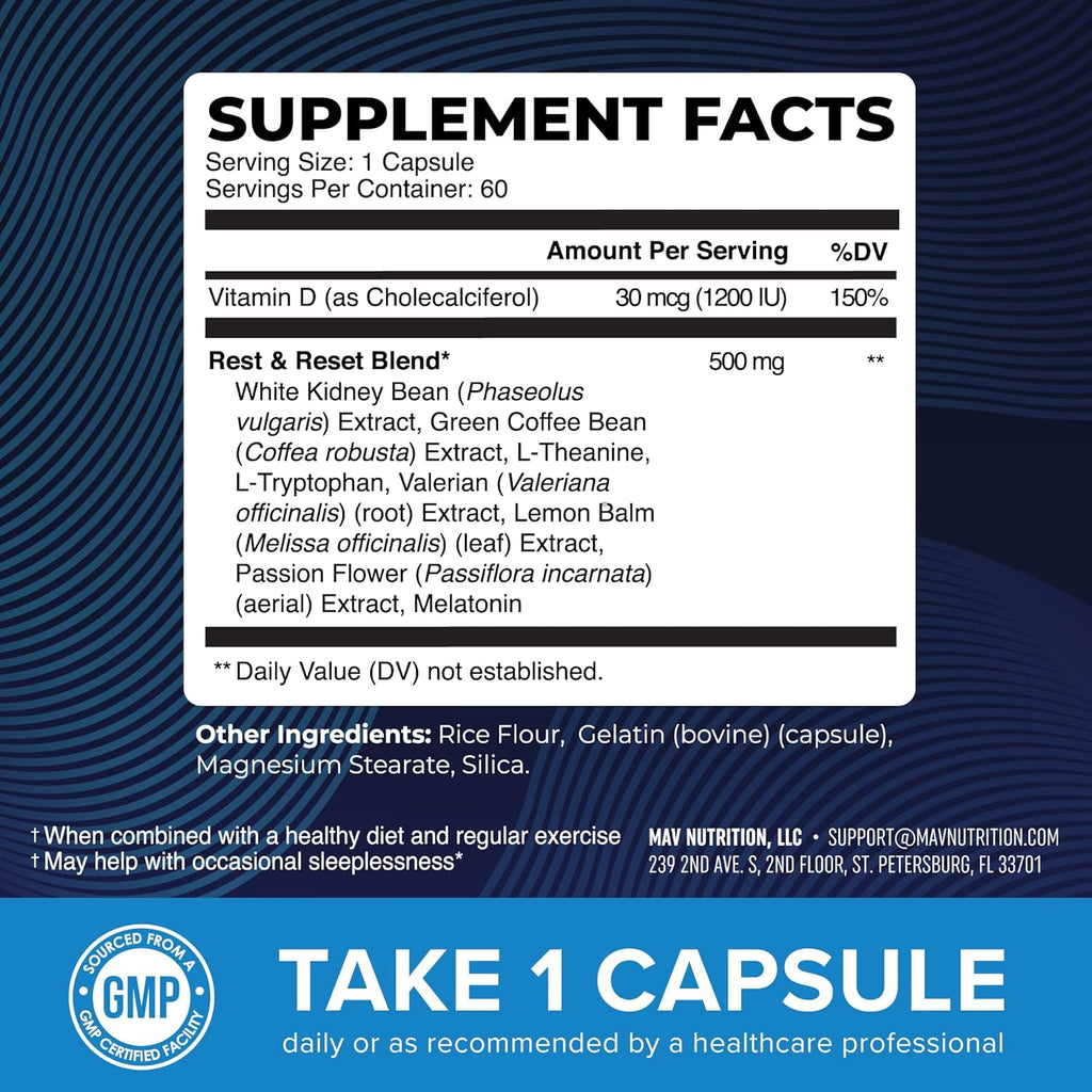 Nigh Tim Fa Burne fo Weigh Los Suppor Slee Ai Appetit Suppressant Car Blocker Nighttim Metabolis Booste fo Stomac Fa Burne Nigh Shre wit Melatoni Non-GMO Vega 60ct