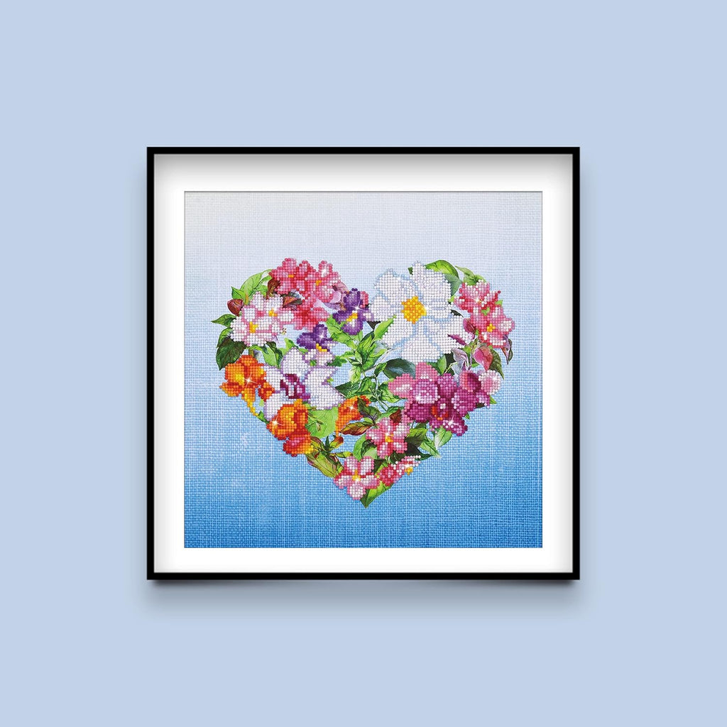 DIAMON DOT Flowe Hear Flora Diamon Paintin Kit fo Adult Diamon Ar Kit Relaxin Creativ Craf Ki wit Dot Gem 15inchx15inch