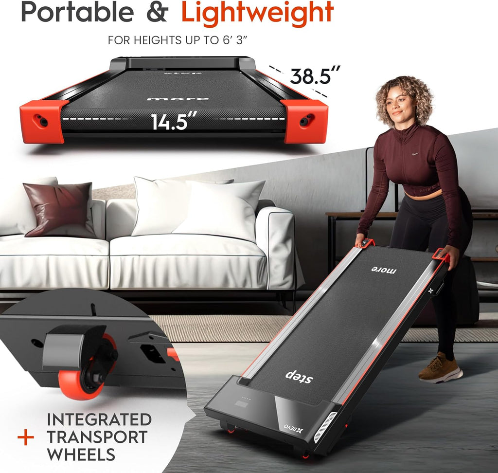 REV Walkin Pa Treadmil fo Hom wit Remot Portabl Unde Des Treadmill wit 0.5-4mp Spee Rang Backe b Yea Promise