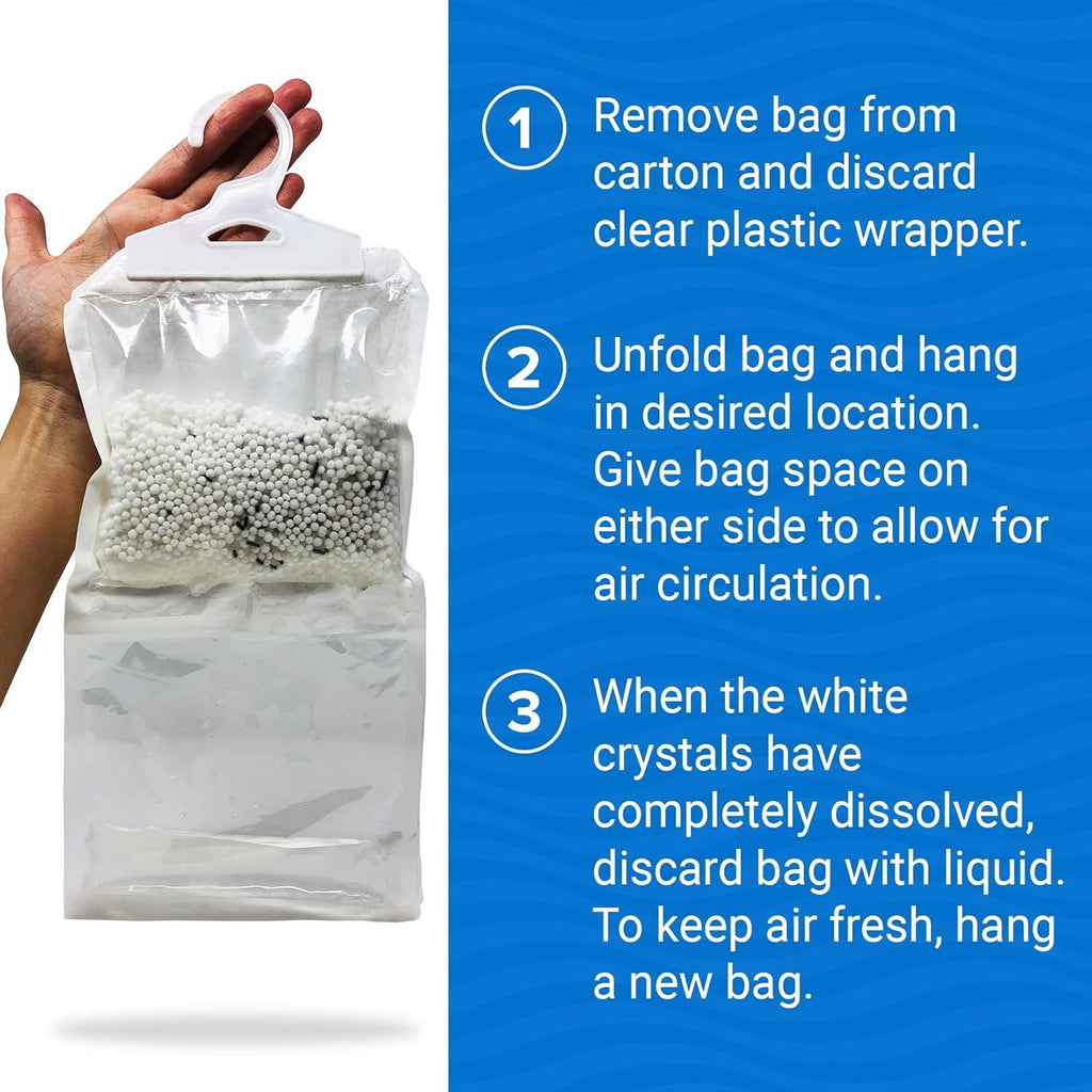 Pac Moistur Absorbe Hangin Bags Boa Dehumidifie wit Charcoal Unscented Remove Dampnes an Must Odors Idea fo Basement Closet Home Car RV an Boating