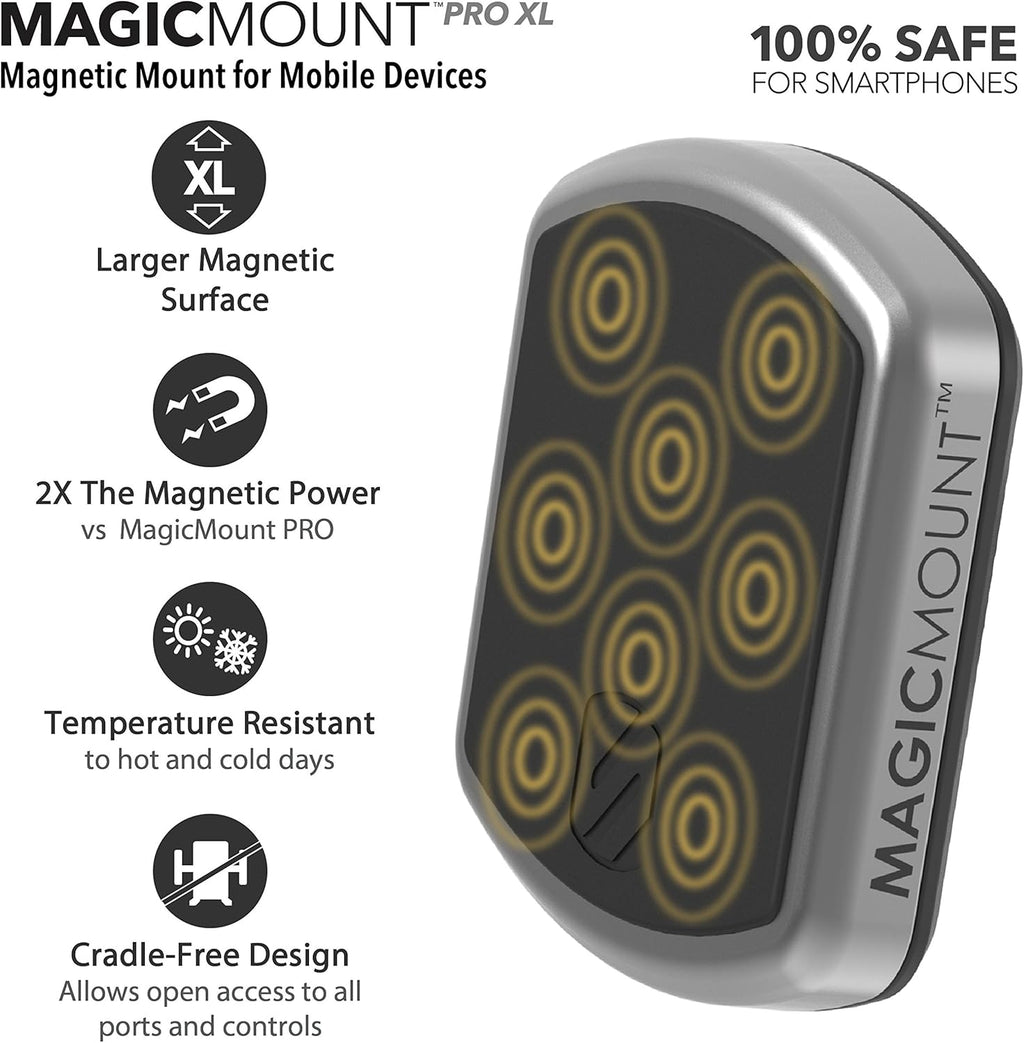 MPTFM MagicMount Pro Magnetic Car Phone Holder - Strong Magnet Mount for iPhone and Android - Secure Magnetic Flush Mount for Car Dashboard - Universal 360¡ã Adjustable Mobile Cell Holder