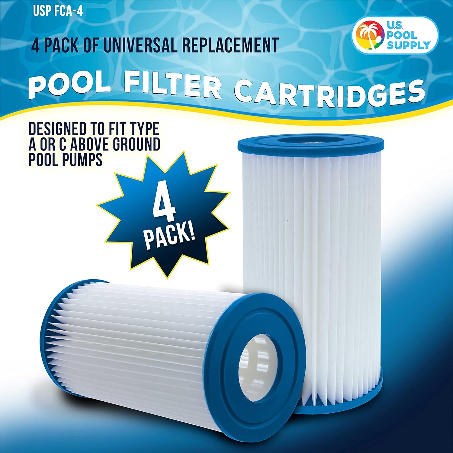 U.S Poo Suppl Pac o Universa Replacemen Filte Cartridges Typ o  Compatibl wit Abov Groun Swimmin Poo Pump Usin Typ o Filter Provide Premiu Clea Wate Filtration