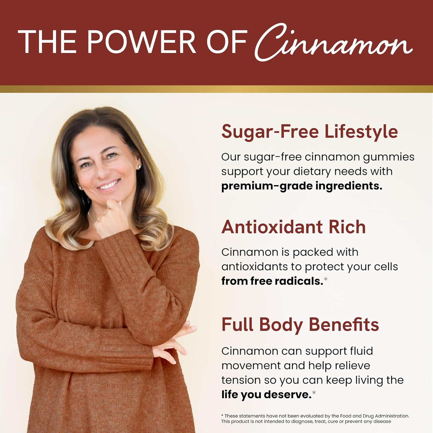 Sugar-Fre Cinnamo Gummie 2000M wit Ceylo Cinnamo Cassi Comple Sugar-Fre Lifestyl Supplemen Guilt-Fre Appl Pi Flavo wit Chromiu Vegan Non-GMO Gluten-Fre 6 Gummies