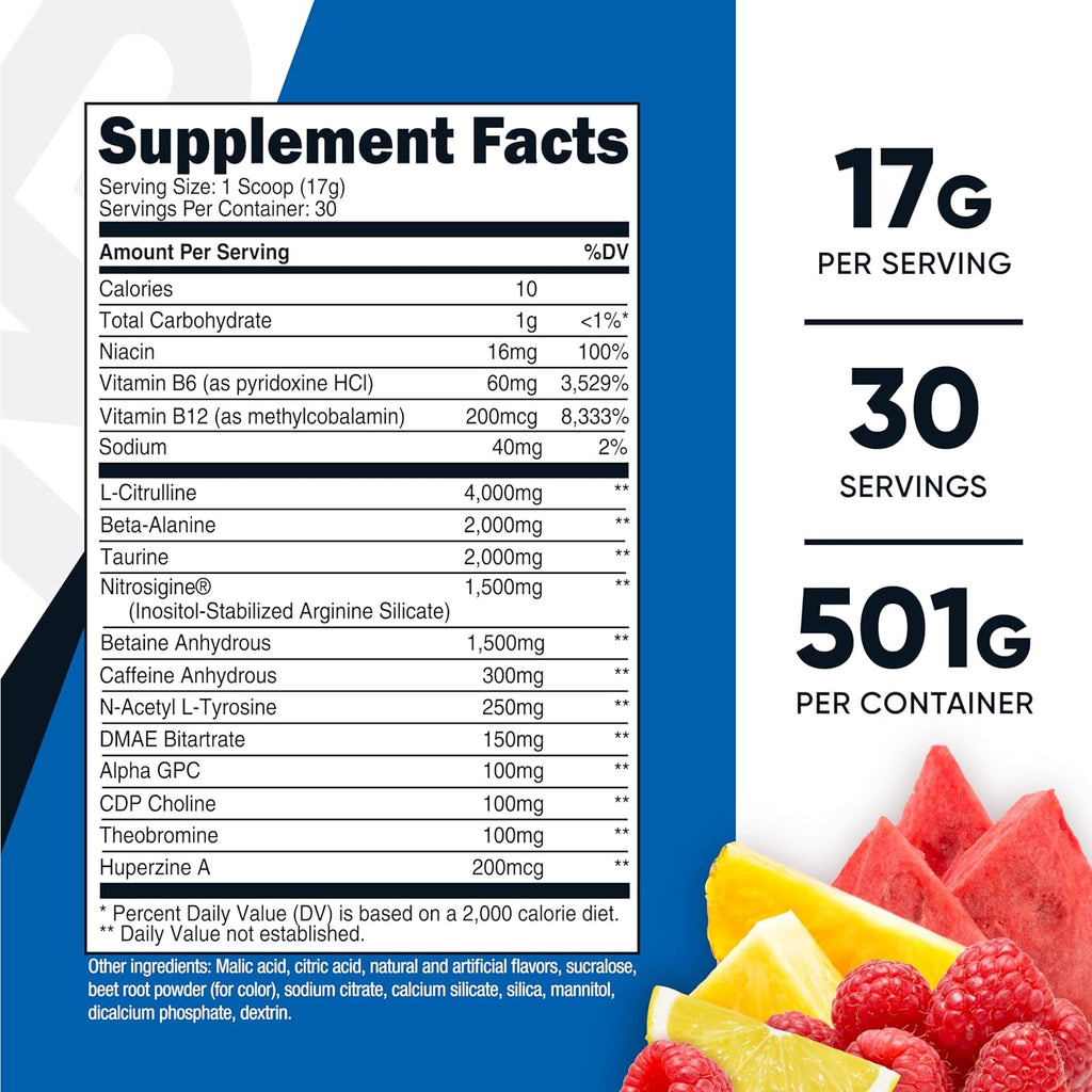 Nutricost Pre-X Xtreme Pre-Workout Complex Powder, Fruit Punch, 30 Servings, Vegetarian, Non-GMO and Gluten Free