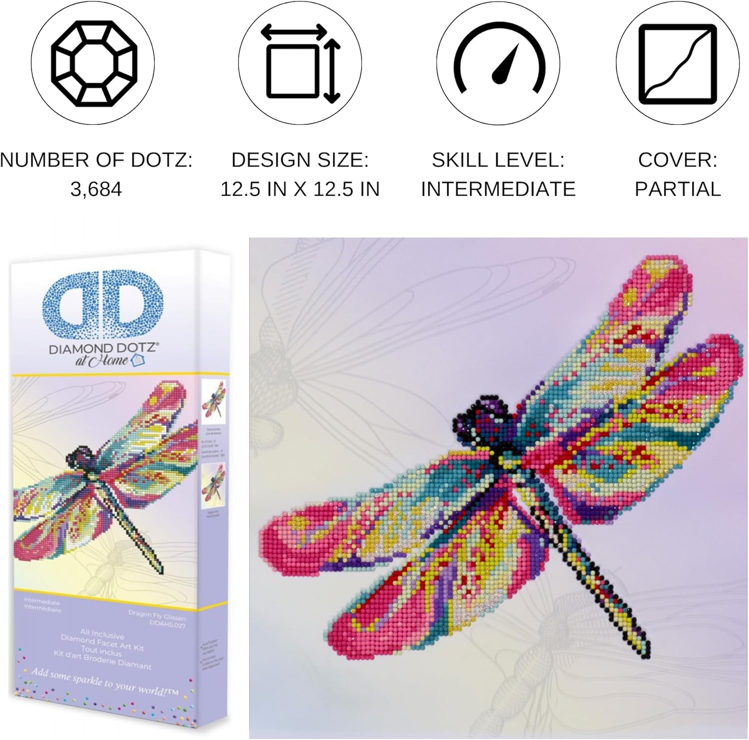 DIAMON DOT a Hom Drago Fl Glisse Diamon Paintin Kit fo Adult Diamon Ar Kit Relaxin Creativ Craf Ki wit Dot Gem 15x15