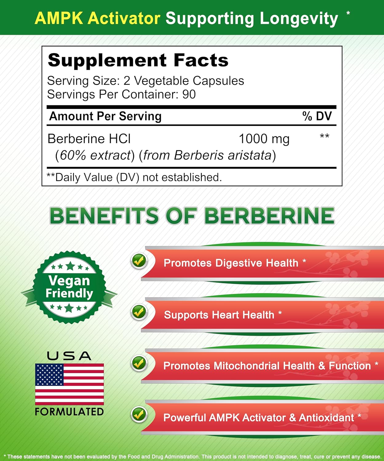 aSquare Nutritio Pur Berberin 1000m Supplemen 18 Veggi Capsules Natura Berberin Hydrochlorid HC Plus Ma Strengt 100 m (2 500mg) Poten Berberin Vega Extract