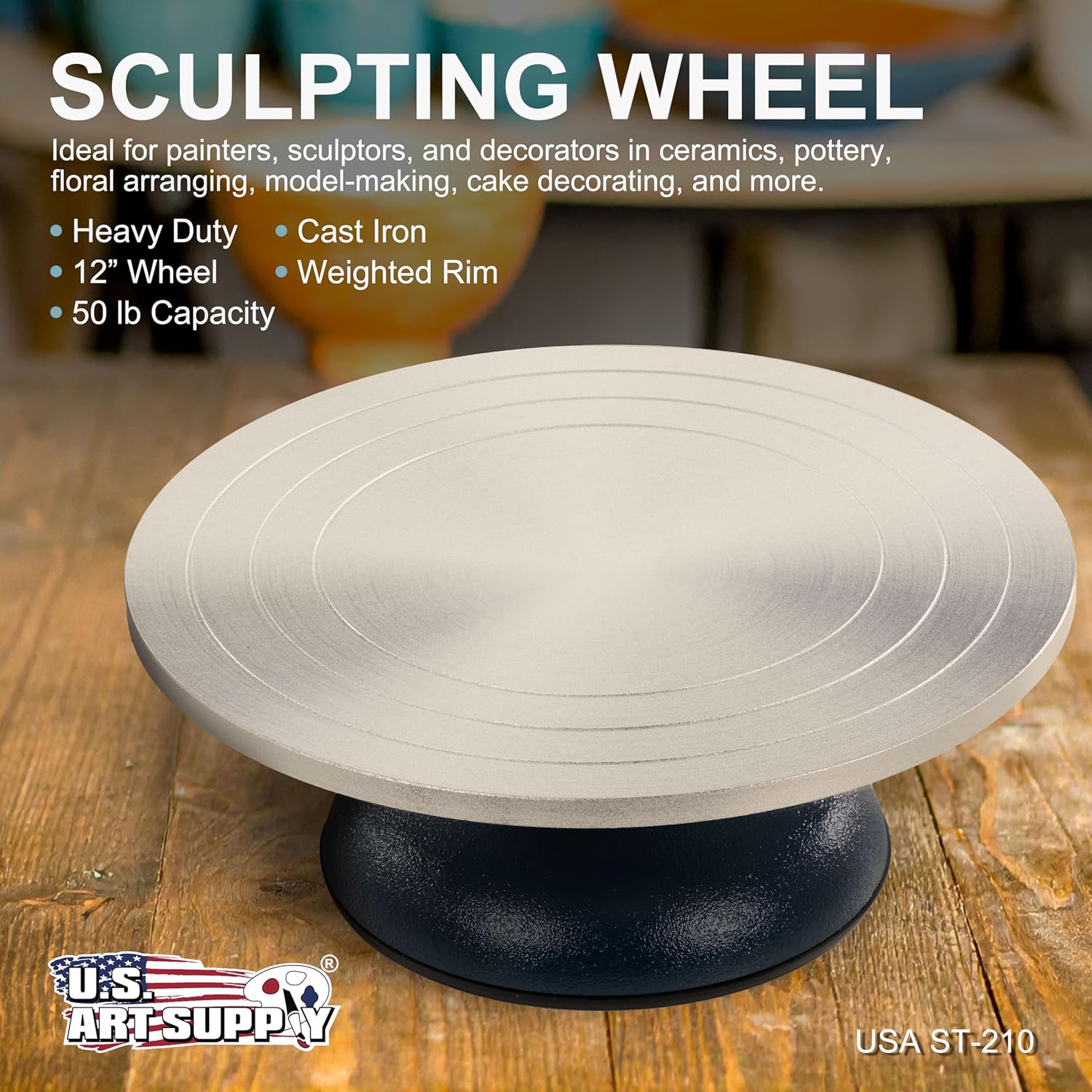 U Ar Suppl Larg 12inc Diamete Sculptin Wheel Heav Dut Al Meta Constructio Turntabl wit Bal Bearings
