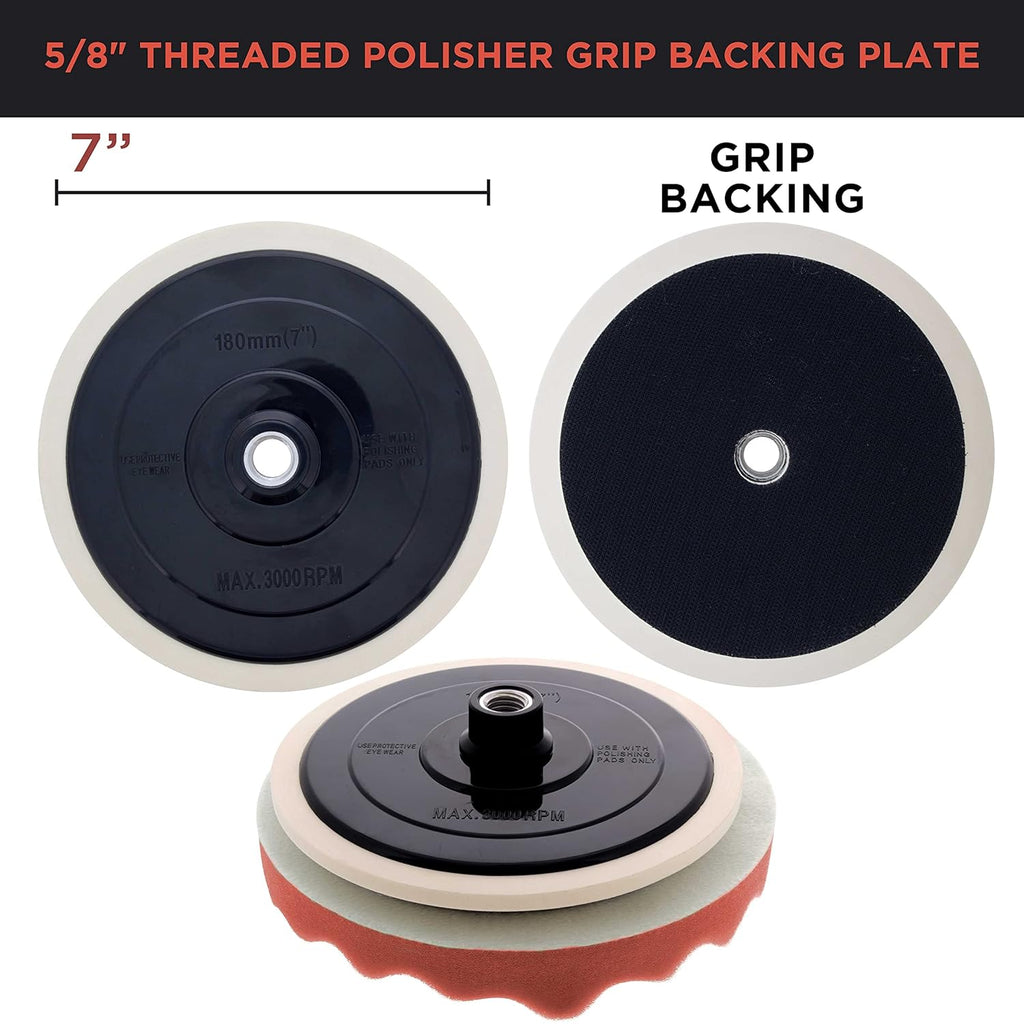 TC Globa Professiona Pa Buffin an Polishin Ki wit Inc Waffl Foa Pad fo Ca Detailin Complet Polishe Buffin Pa Se wit 5/8inc Threade Backin Plate