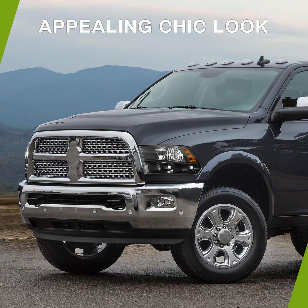 AUTOSAVER88 Headlights Assembly Compatible with 2009-2018 Dodge Ram 1500 2500 3500 Pickup / 2019-2022 Ram 1500 Classic Replacement Headlamp Black Housing (Only for Quad Models)