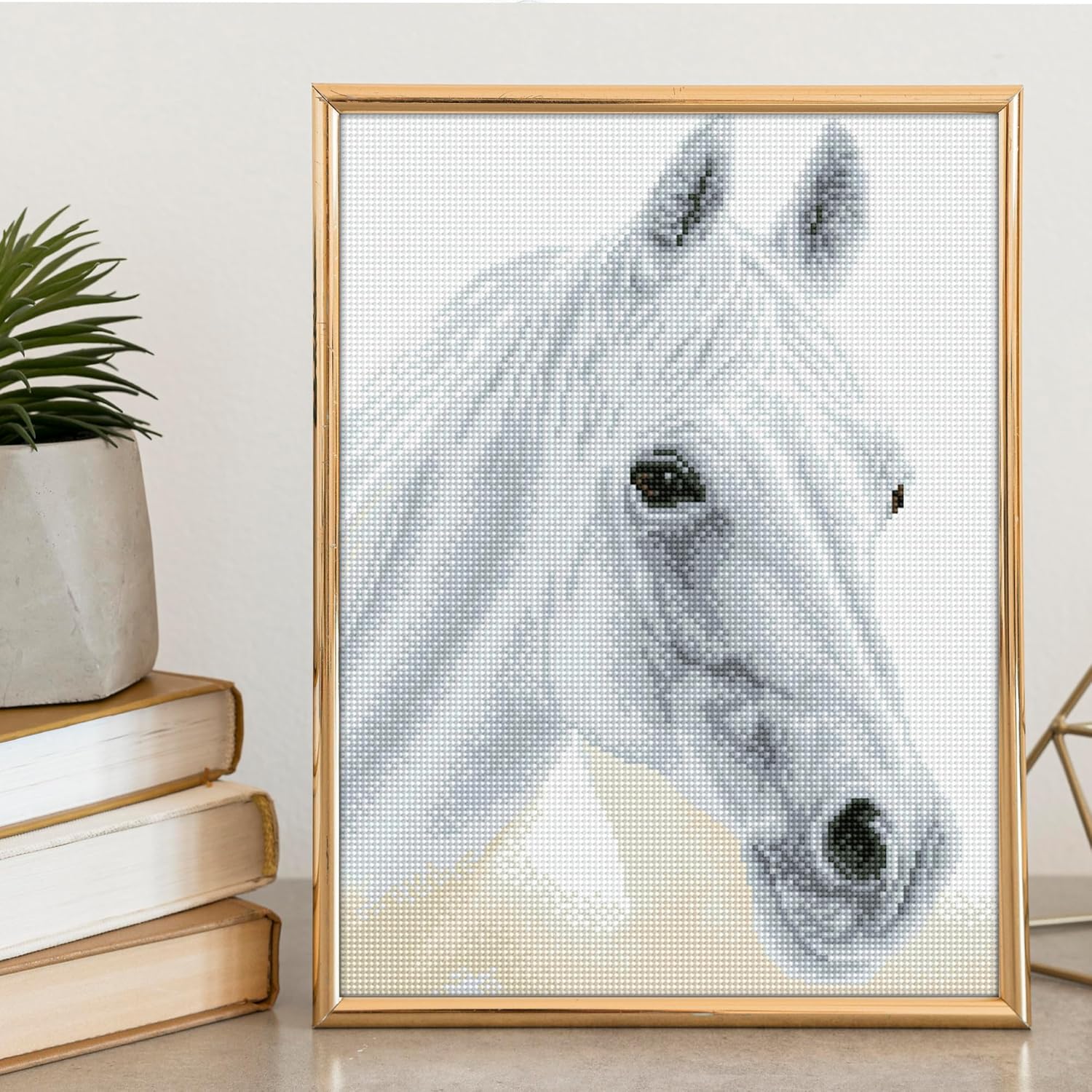 DIAMON DOT Arabia Beaut Hors Diamon Paintin Kit fo Adult Diamon Ar Kit Relaxin Creativ Craf Ki wit Dot Gem 12.2inchx16.1inch