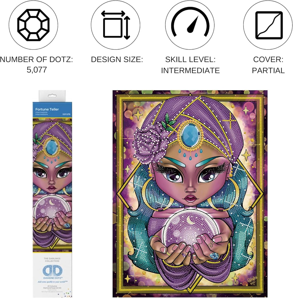 DIAMON DOT Fortun Telle Wome Diamon Paintin Kit fo Adult Diamon Ar Kit Relaxin Creativ Craf Ki wit Dot Gem 15.8inchx11.8inch