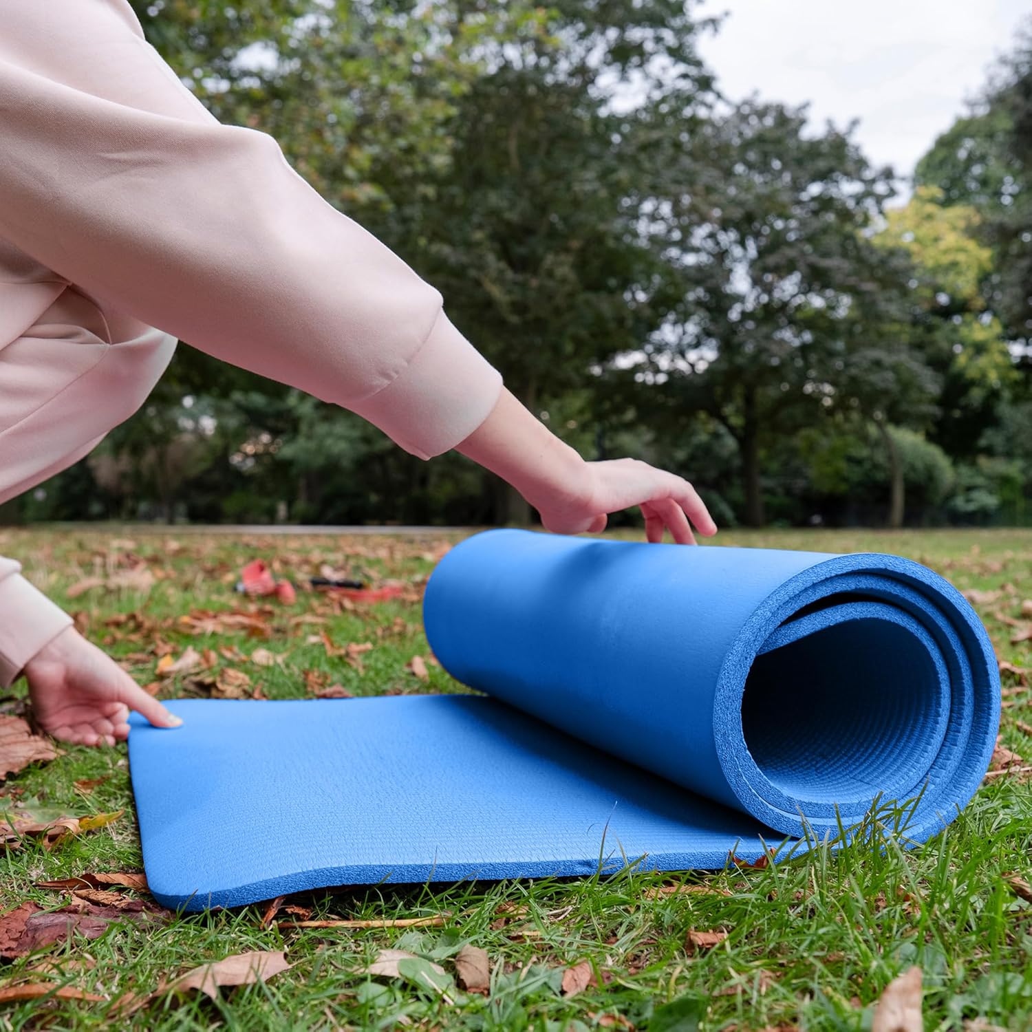 BalanceFrom GoCloud 71x24 Inches Extra Thick Yoga Mat 1-Inch High-Density Foam ¨C Roll-Up Exercise Pad with Double-Sided Non-Slip Surface and Carrying Strap for Pilates and Home Workouts