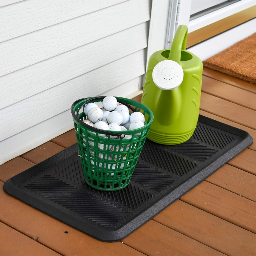 SafetyCare Rubber Shoe Boot Tray - Multi-Purpose - 32 x 16 Inches - 2 Mats