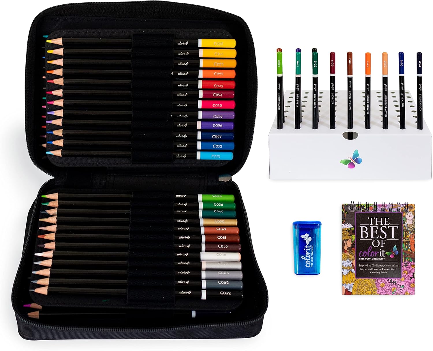ColorI 7 Colore Pencil fo Artist Ar Tool fo Coloring Drawin Sketchin Come wit Trave Case Sharpene Holder Plu Bonu Presen Bo Colore Penci Case