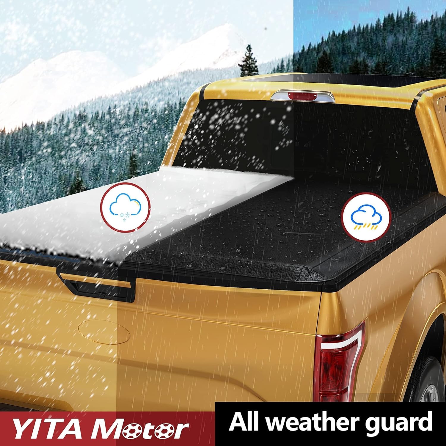 YITAMOTOR Soft Tri-fold Truck Bed Tonneau Cover Compatible with 2015-2025 Ford F-150 5.5 ft bed