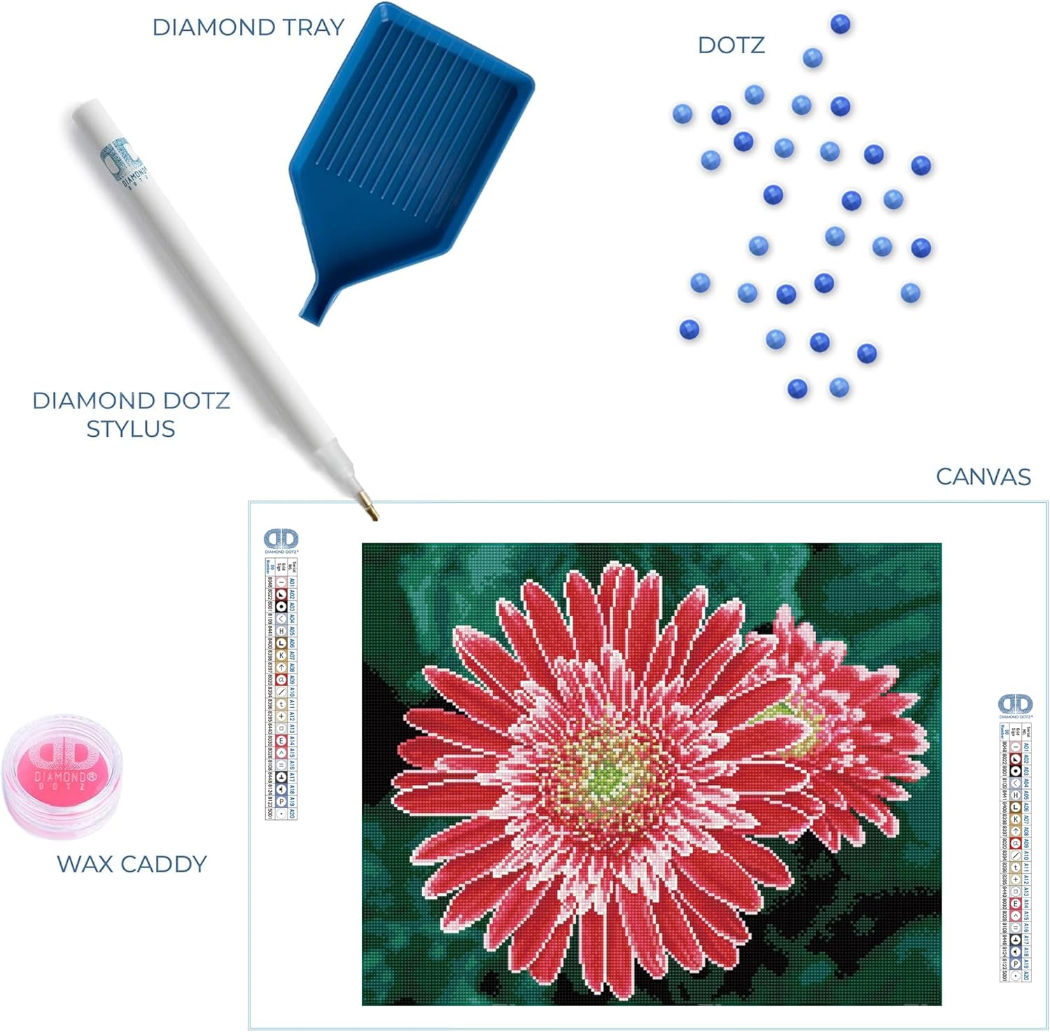 DIAMON DOT Pin Gerbera Pre-Frame Ki Flowe Diamon Paintin Kit fo Adult Diamon Ar Kit Relaxin Creativ Craf Ki wit Dot Gem 19.7inchx15.7inch