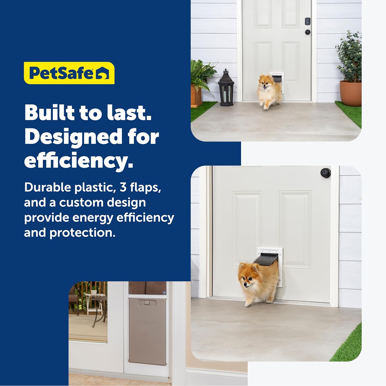 PetSafe Extreme Weather Pet Door - Insulated Weather-Resistant Dog Cat Door with Durable Plastic Frame - Maximum Energy-Saving Efficiency - Small - for Dogs Cats up to 15 lbs
