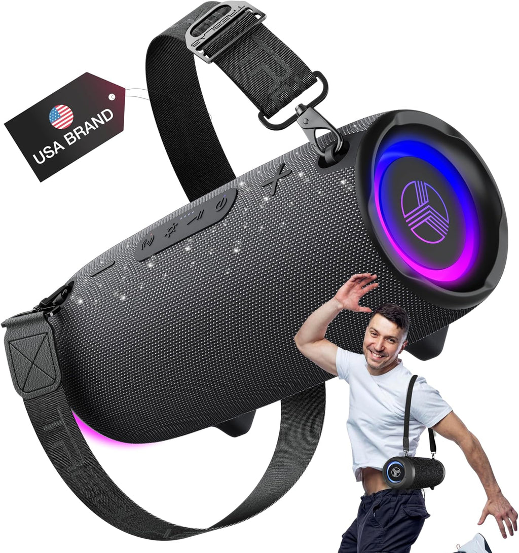 TREBLAB Ultra Loud Wireless Speaker - 60W Stereo Sound with Deep Bass, 20H Playtime, Powerbank, Waterproof, Loudest Portable Bluetooth Speaker for Home, Outdoor Party, Beach, Work, Travel, HD-Max